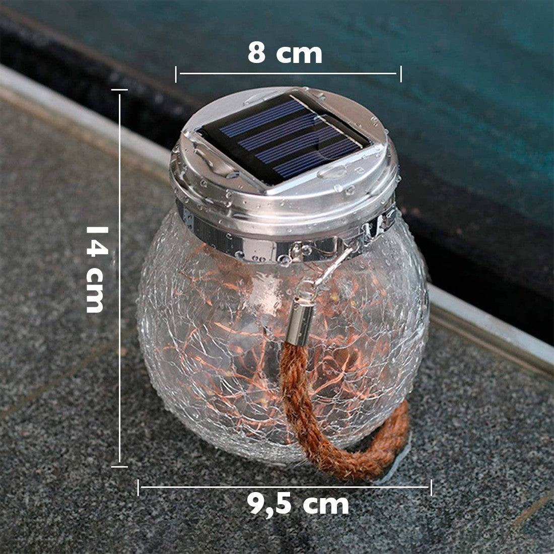 2 lanternes décoratives Atmosphère pour Extérieur avec panneau solaire LED Warm