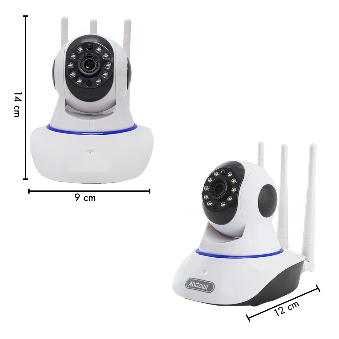 Caméra surveillance sans fil Wifi avec APP 1080P HD avec haut-parleur 3 antennes