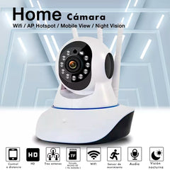Caméra surveillance sans fil Wifi avec APP 1080P HD avec haut-parleur 3 antennes