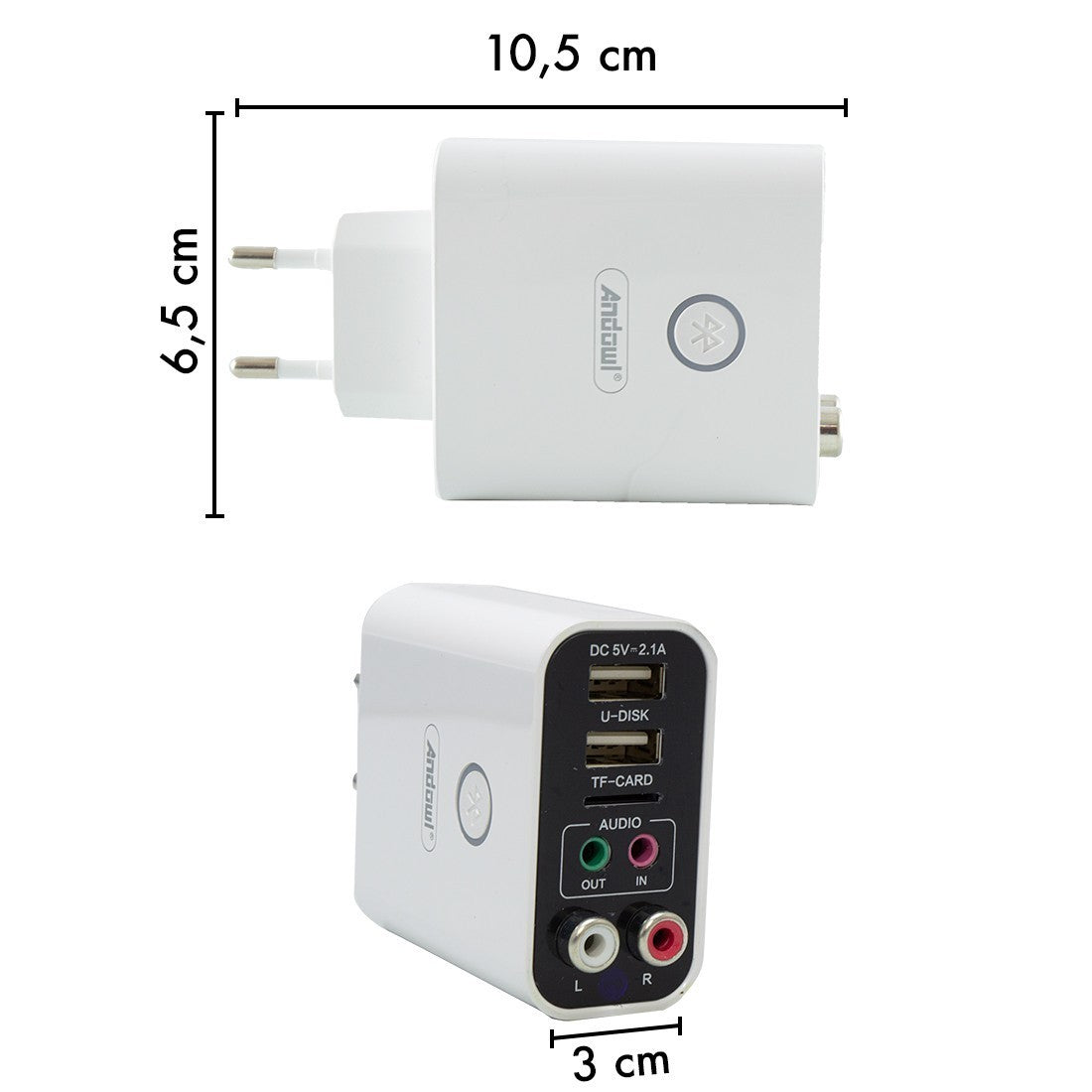 Adaptateur audio stéréo sans fil Bluetooth AUX avec télécommande