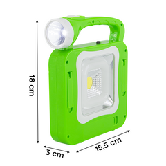 Lampe de secours portable avec panneau solaire et ampoule LED câble USB