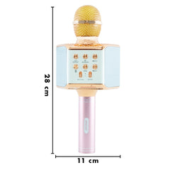 Microphone karaoké sans fil lumière LED Q-C107 Records chante et joue de musique