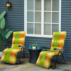 Chaise longue pliante ensoleillée avec dossier rembourré réglable repose-pieds
