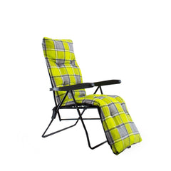 Chaise longue pliante ensoleillée avec dossier rembourré réglable repose-pieds
