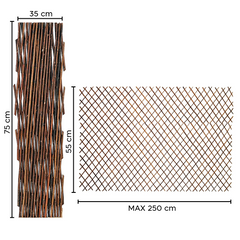 Clôture en bois extensible de 35 a 250 cm treillis décoratif pour plantes