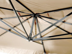 Parasol rectangulaire RIMINI 3x4m coloris écru avec mât rétractable décentralisé