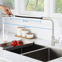 Robinet de cuisine moderne à tirette Oshawa en acier inoxydable