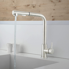Robinet de cuisine moderne à tirette Oshawa en acier inoxydable
