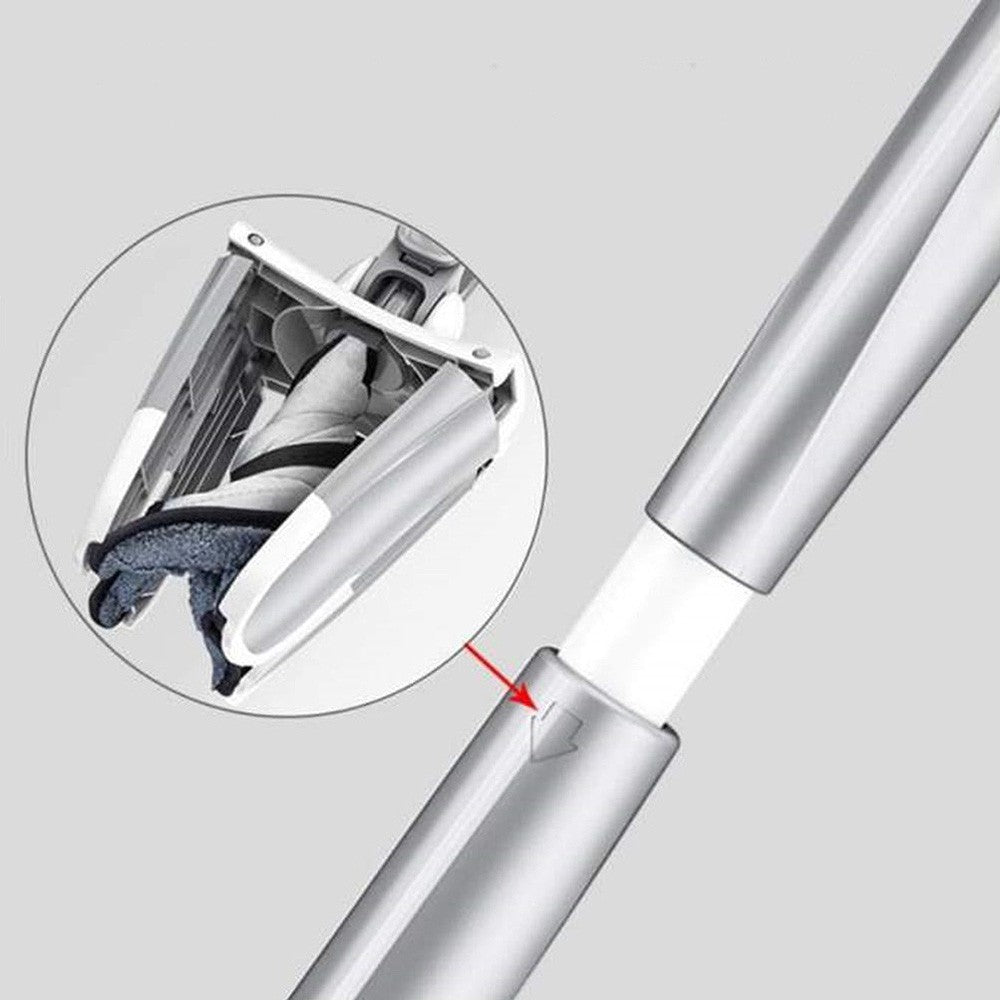 Mop microfibre pour laver le sol avec tête plate auto-serrante
