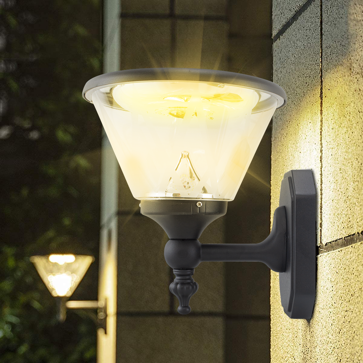 Lampe LED d'extérieur avec panneau solaire dispose de 3 modes d'éclairage IP67