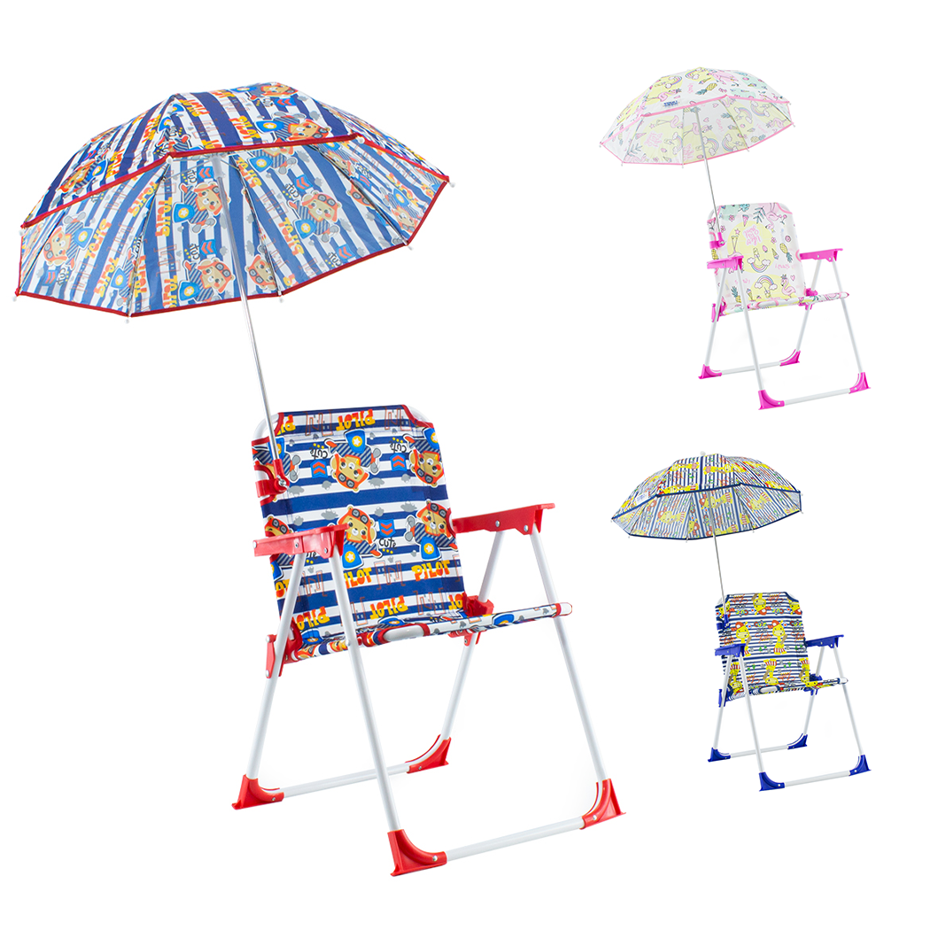 Chaise pliante pour enfants avec parapluie EnricoCoveri 34x36x52cm transportable