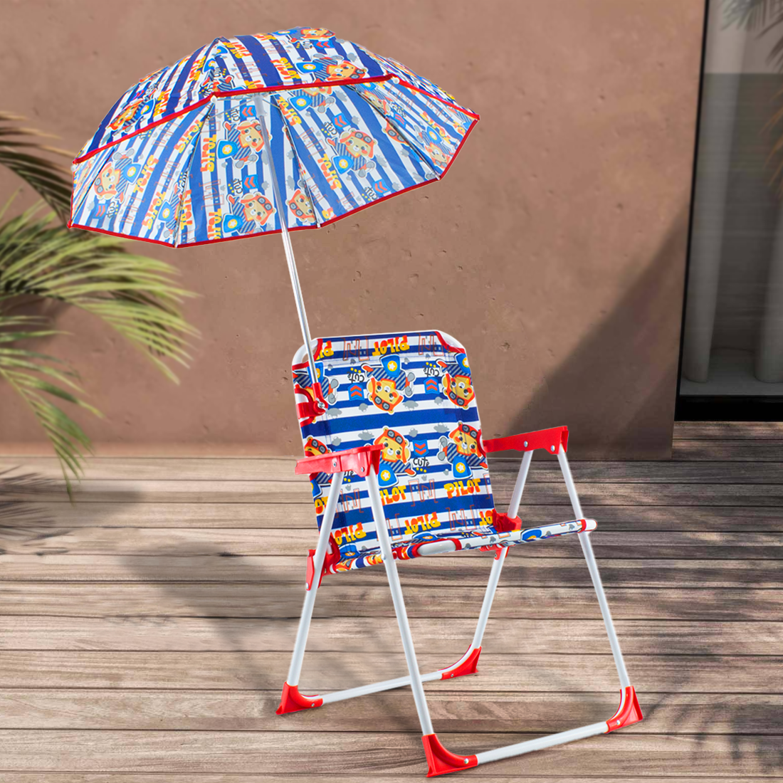 Chaise pliante pour enfants avec parapluie EnricoCoveri 34x36x52cm transportable