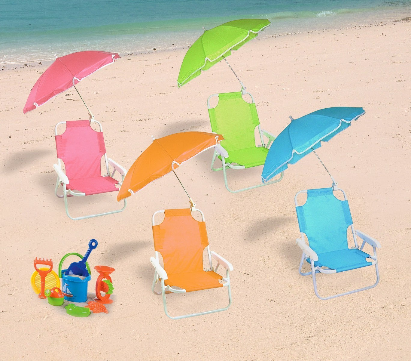2576 Chaise pliante pour enfants avec parasol anti-UV