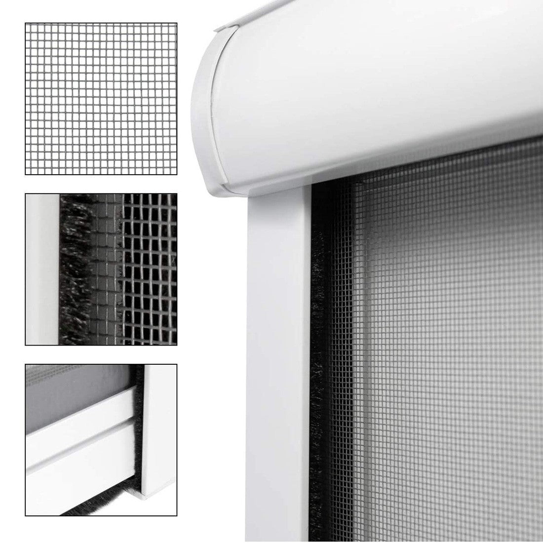 Moustiquaire enroulable et rétractable pour fenêtre et balcon 60X150cm Kit DIY