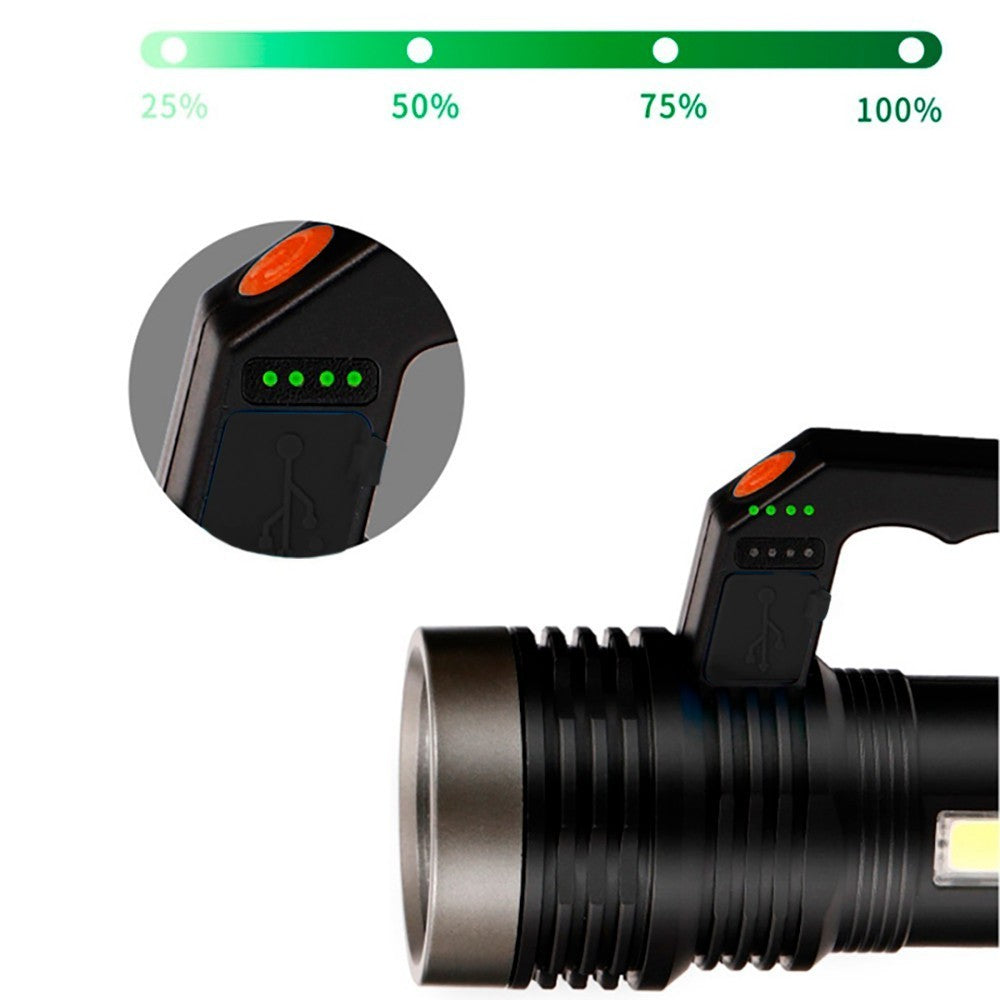 828 Lampe étanche portable USB Lampe de poche à LED chargée solaire