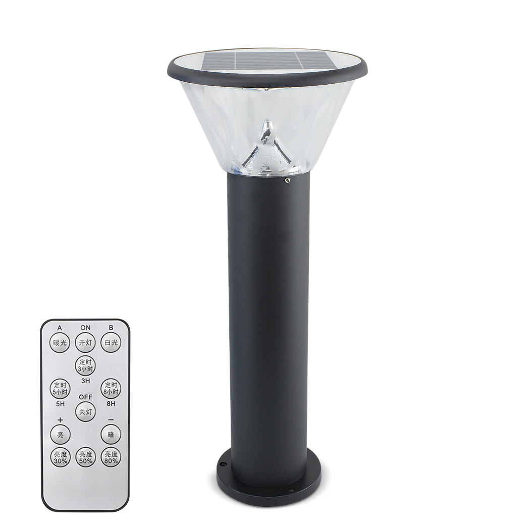 Lampadaire extérieur LED avec panneau solaire 25x60cm 3 mod d'éclairage