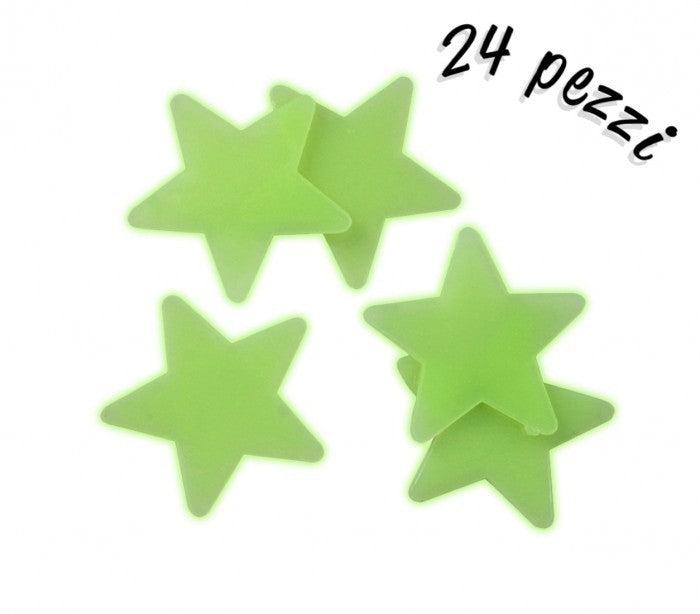 Pack de 24 pièces - étoiles, planètes et lune - adhésifs fluorescent -Decoration