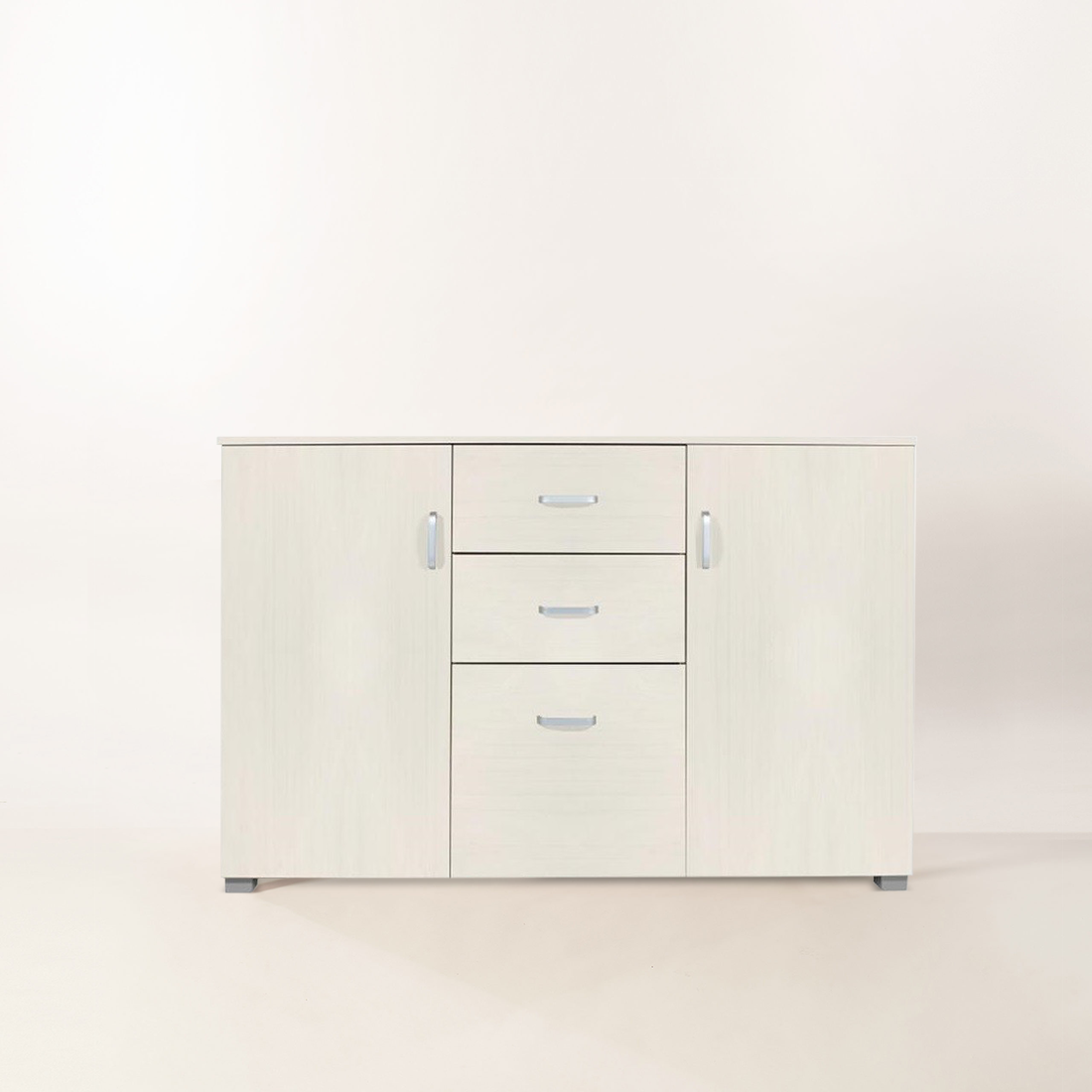 Buffet en bois avec 2 portes et 3 tiroirs 120x40x82cm pour salon et cuisine