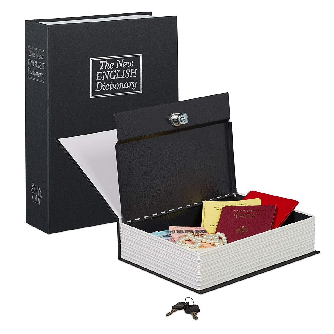 Coffre-fort en forme de livre 26,5 x 6,5 x 20 cm Coffre-fort avec clés