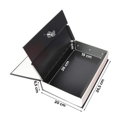 Coffre-fort en forme de livre 26,5 x 6,5 x 20 cm Coffre-fort avec clés