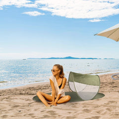 273747 Abri de plage pop up imperméable et protection UV 139 x 66 x 58 cm