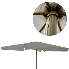 Parasol rectangulaire IMPERIA poteau central 6 Tiges 3x2mt GRIS Jardin