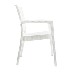 Set 2 Chaises NARCISO résine effet rotin avec accoudoirs empilable pour Outdoor