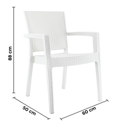Set 2 Chaises NARCISO résine effet rotin avec accoudoirs empilable pour Outdoor