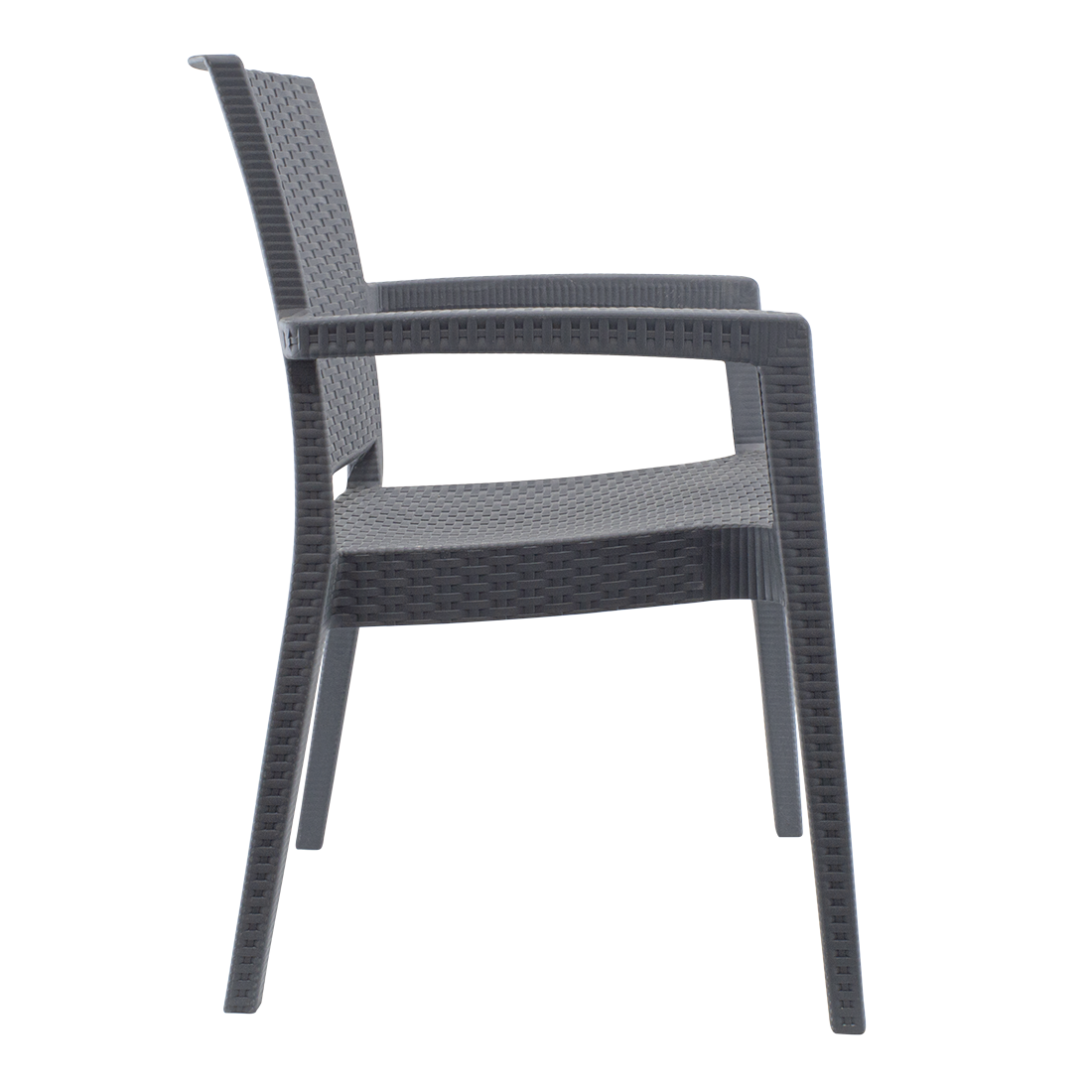 Set 2 Chaises NARCISO résine effet rotin avec accoudoirs empilable pour Outdoor