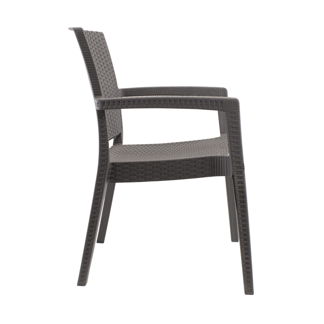 Set 2 Chaises NARCISO résine effet rotin avec accoudoirs empilable pour Outdoor