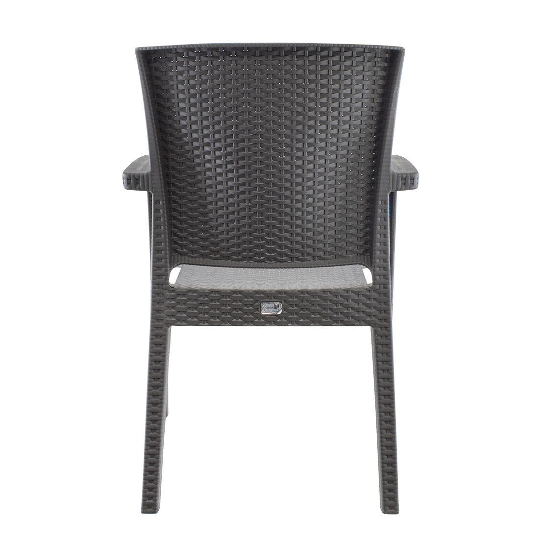 Set 2 Chaises NARCISO résine effet rotin avec accoudoirs empilable pour Outdoor