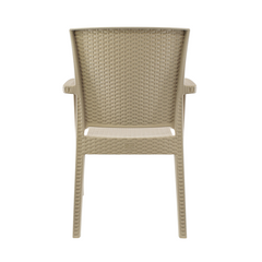 Set 2 Chaises NARCISO résine effet rotin avec accoudoirs empilable pour Outdoor