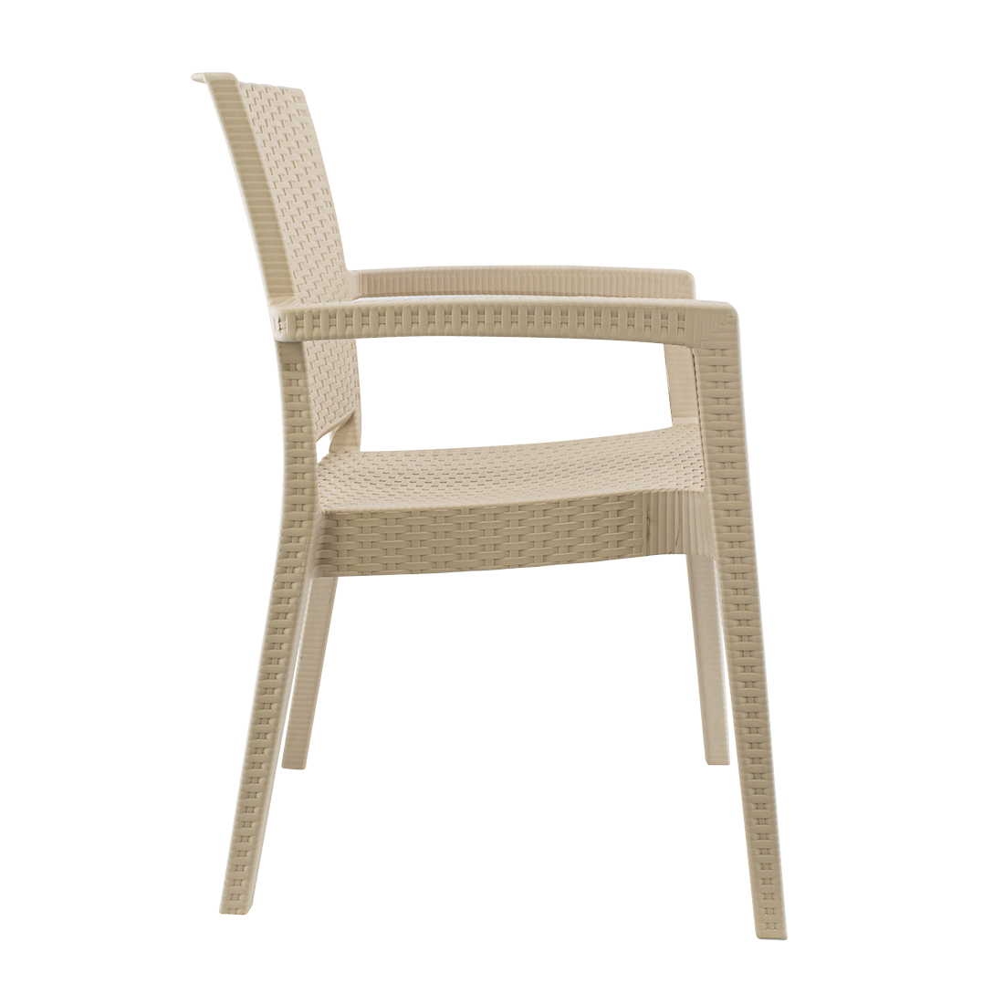 Set 2 Chaises NARCISO résine effet rotin avec accoudoirs empilable pour Outdoor