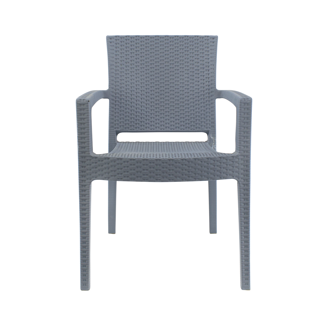 Set 2 Chaises NARCISO résine effet rotin avec accoudoirs empilable pour Outdoor