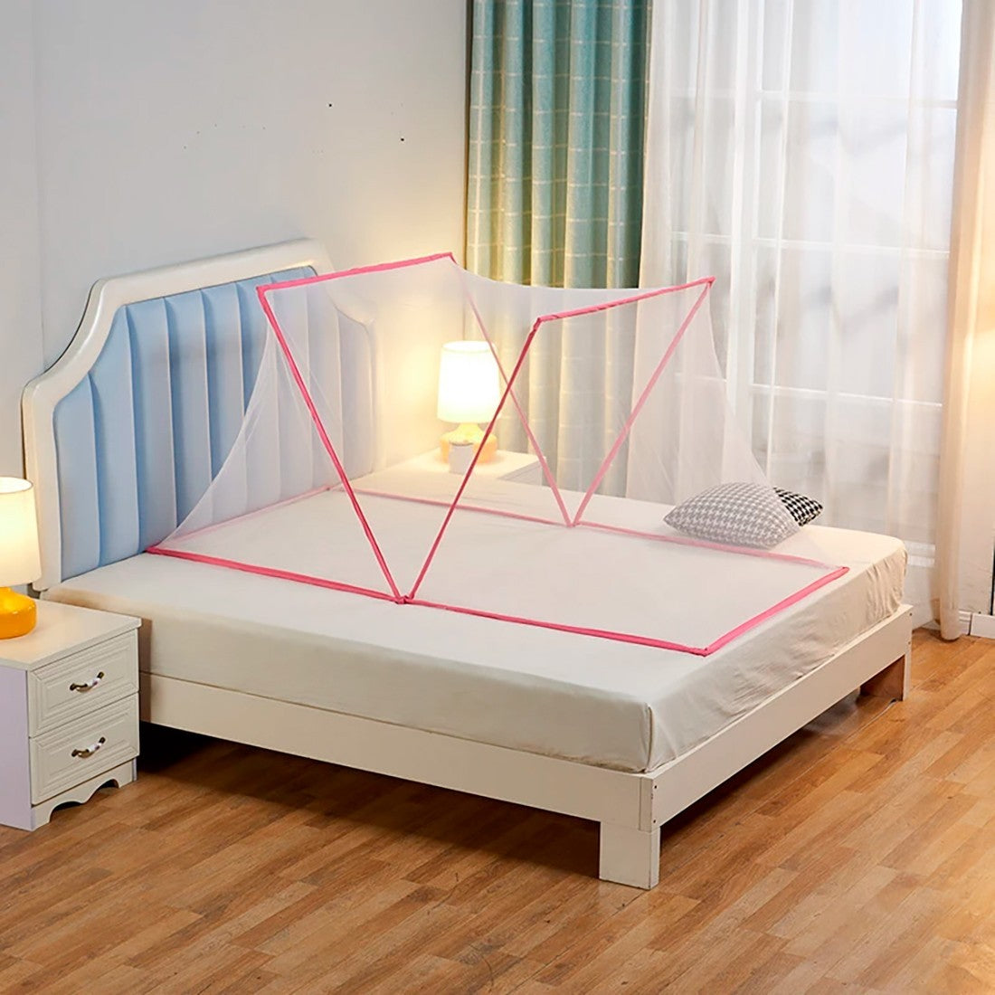 103370 Moustiquaire pour lit nylon maille hexagonale pliante Taille M 190x135cm
