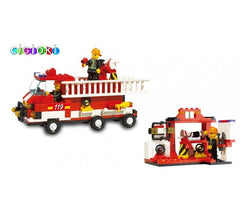 Jeu de construction Pompiers - 190 piéces à assembler - 2 personnages -M38-B3000
