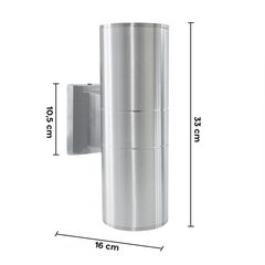 Applique murale LED 870205 Lampe d'extérieur au design moderne aluminium argenté
