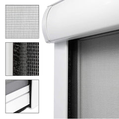 Moustiquaire Enroulable Fenêtre 150X250cm Kit de Bricolage Réductible Coulissant