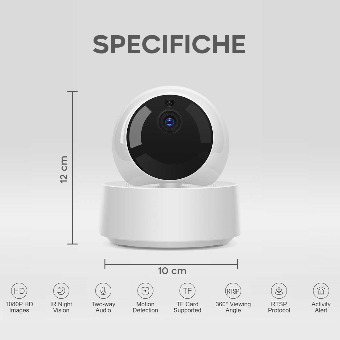 Caméra de surveillance IP 75648 WiFi Full HD Télécommande Angle 360°