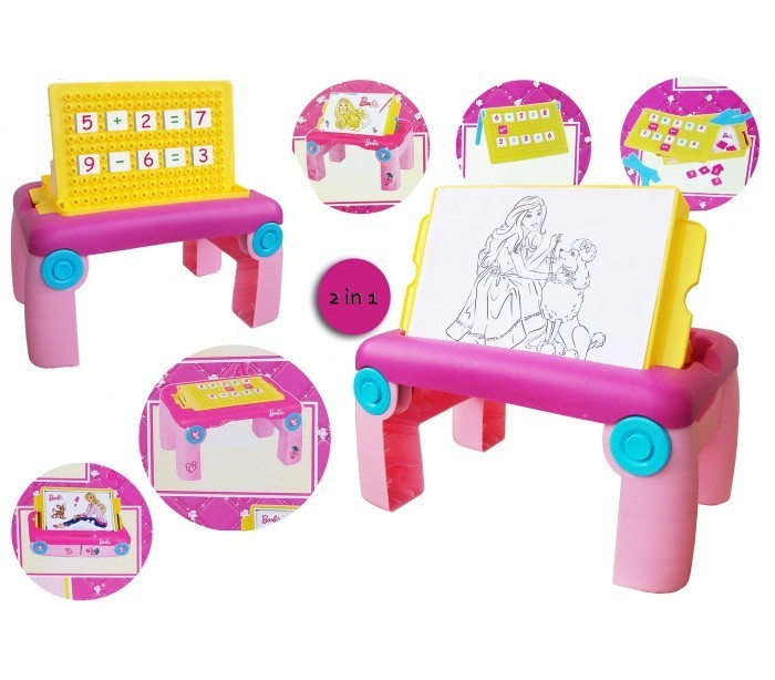 Table multifonctions (dessin + maths) BARBIE 2119 rose - jouets pour les garçons