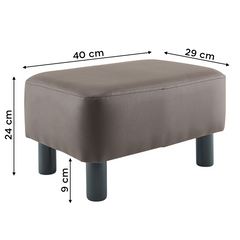 Repose-Pieds Pouf Rectangulaire Faux Cuir Pieds en Bois ou Tabouret de Chambre