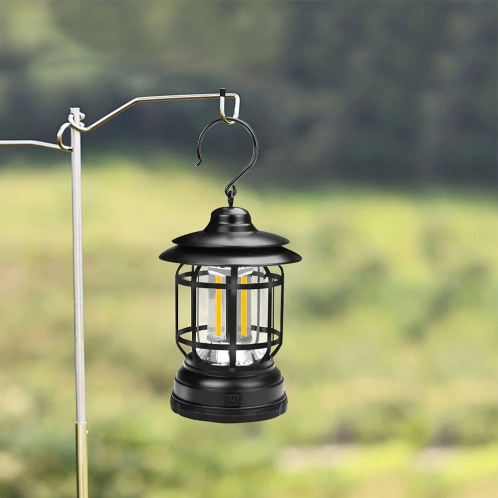 Lanterne à batterie rechargeable Lampe de secours à LED de camping avec crochet