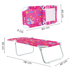 Chaise longue de plage enfant COVERI chaise longue pliante et réglable en métal