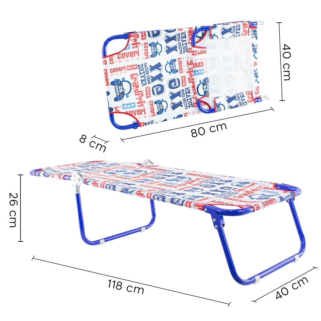Chaise longue de plage enfant COVERI chaise longue pliante et réglable en métal