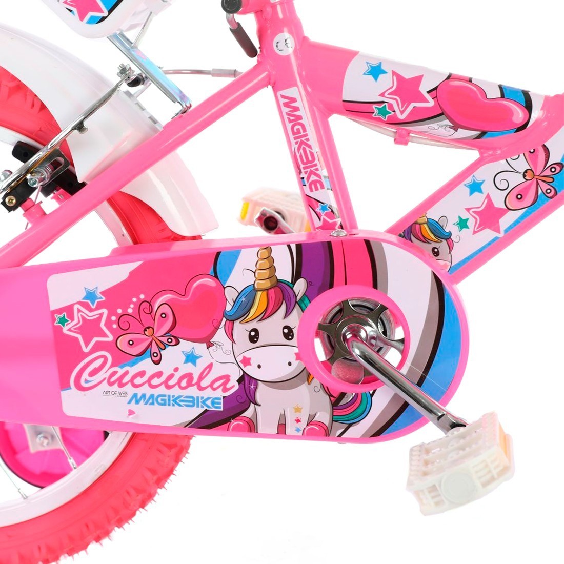 Vélo Magic Girl taille 12" UNICORN Line Age 3-5 ans roues et panier