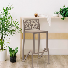 Tabouret de bar ou haut de cuisine ZEFIRO empilable renforcé en Polypropylène