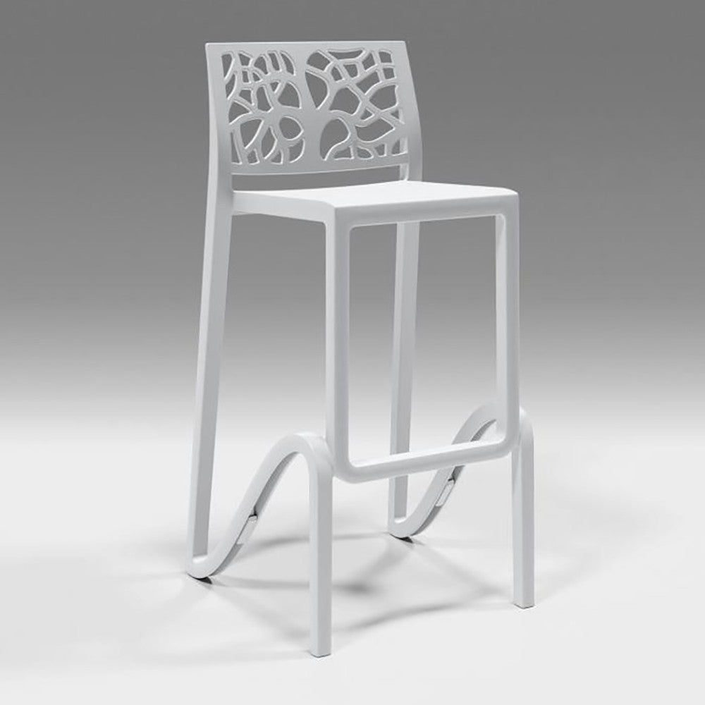 Tabouret de bar ou haut de cuisine ZEFIRO empilable renforcé en Polypropylène