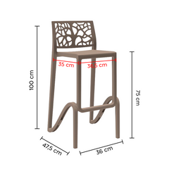 Tabouret de bar ou haut de cuisine ZEFIRO empilable renforcé en Polypropylène