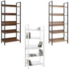 KTP750 bibliothèque en bois design moderne avec 5 étagères pour bureau 73x176x35