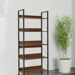 KTP750 bibliothèque en bois design moderne avec 5 étagères pour bureau 73x176x35
